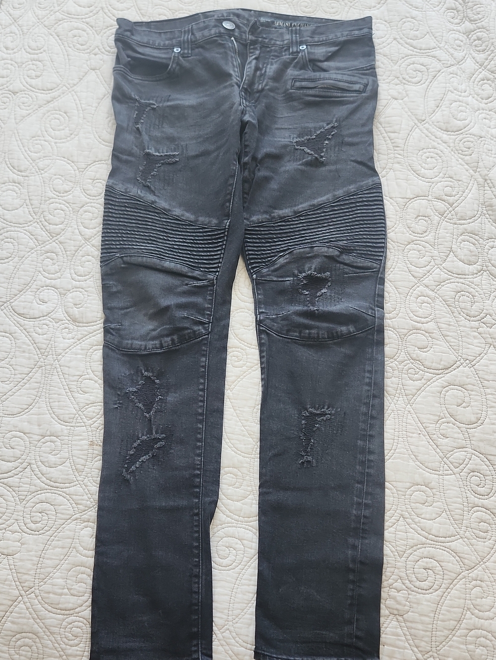 Men's Armani Exchange Black Skinny Biker Jeans